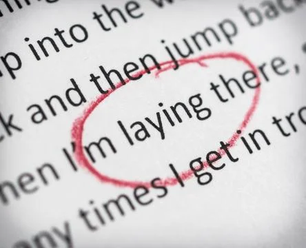 Laying spelled wrong Stock Photos