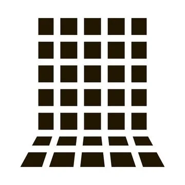 Laying square tiles all over wall icon Vector Glyph Illustration 스톡 일러스트