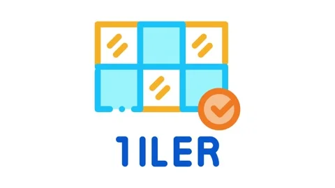 Laying tiles Icon Animation Stock Footage 145288151