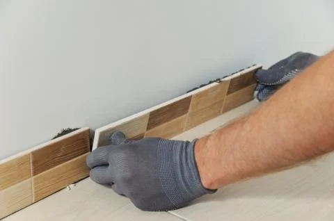 Laying the tiles Stock Photos