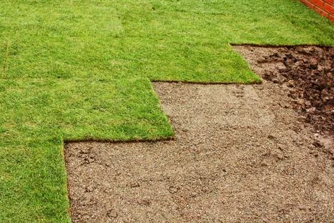 Laying turf Stock Photos
