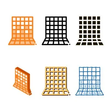 Laying types square tiles all over wall icon vector outline Stock Illustration