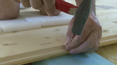 Laying of wooden floor Stock Footage 12568340