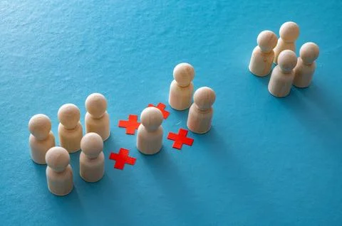 Layoffs, restructuring, and corporate crises. Stock Photos