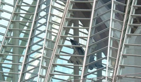 The layout of the aircraft is suspended in the building Stock Photos