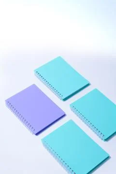 Layout of beautiful notebooks on a white background Photos