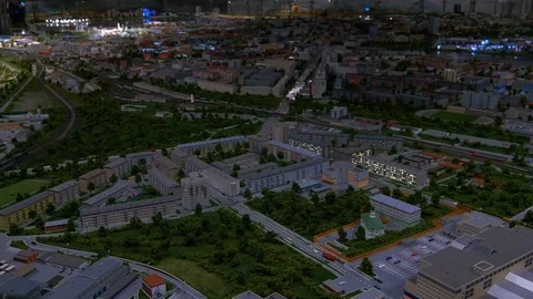 Layout of a big city in miniature Stock Footage 119492618