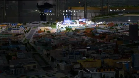 Layout of a big city in miniature Stock Footage 119495126