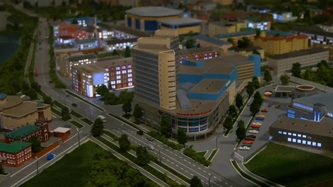 Layout of a big city in miniature Video stock 119496484