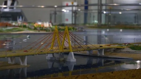 Layout of a big city in miniature Stock Footage 119499714