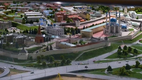 Layout of a big city in miniature Stock Footage 119500882