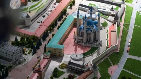 Layout of a big city in miniature Stock Footage 119501597