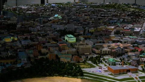 Layout of a big city in miniature Stock Footage 119503029
