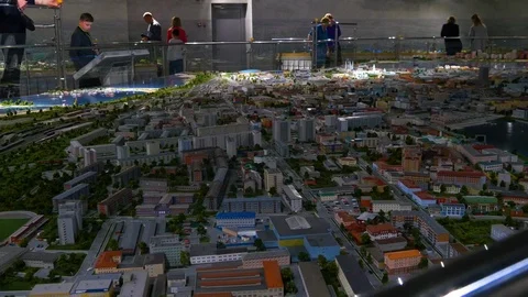 Layout of a big city in miniature Stock Footage 121232180