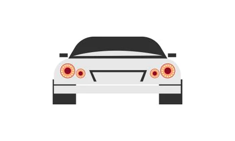 The layout of the car. Back view. Vector illustration. Stock Illustration