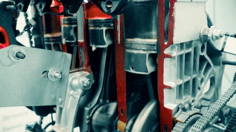 The layout of the car engine in operation. Stock Footage 102718527