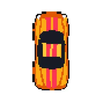 Layout car top view pixel art vector illustration Stock Illustration
