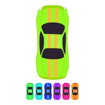 Layout car top view vector cartoon graphic Stock Illustration