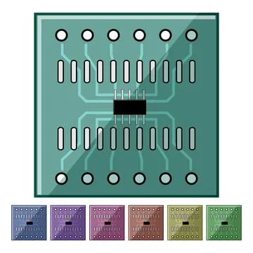 Layout circuit board cartoon vector graphic Stock Illustration