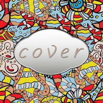 Layout of cover for printing in the abstract style doodling Stock Illustration