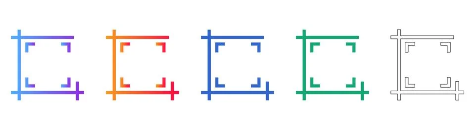 Layout Crop Tool Graphic Design Icons Illustrazione stock