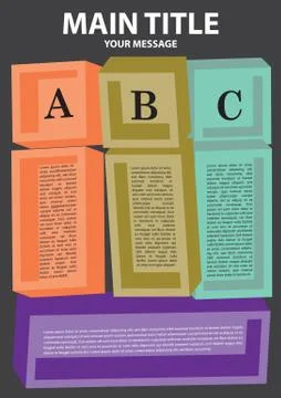 Layout design of 3D square blocks Stock Illustration