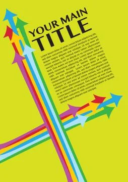 Layout design border with crossed arrows on Lime Green Background Stock Illustration