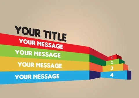 Layout design of colorful 3D blocks Illustrazione stock