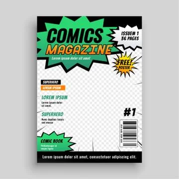 Layout design of comic book cover Stock Illustration