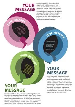 Layout design of different colored recycle circles Illustrazione stock