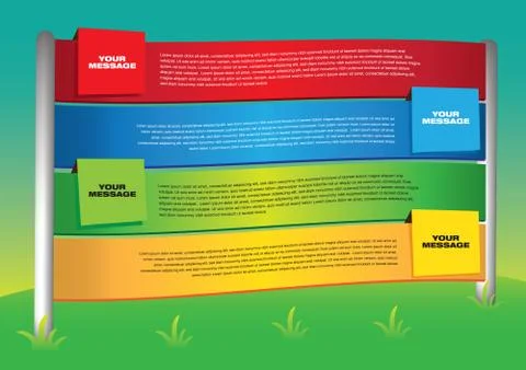 Layout design of four outdoor display banners Illustrazione stock