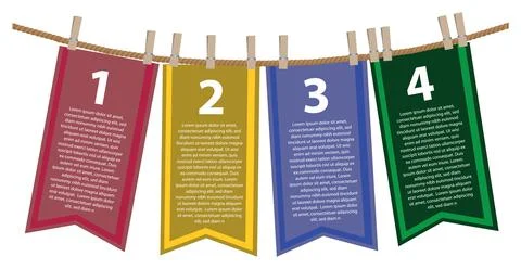 Layout design of hanging banners Stock Illustration