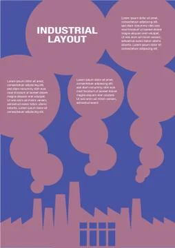 Layout Design for Industrial Pollution Background Template Stock Illustration