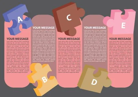 Layout design with jigsaw puzzles Stock Illustration