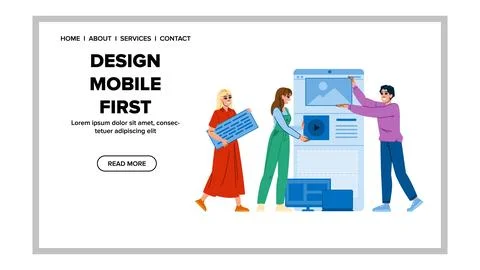 Layout design mobile first vector 库存插图