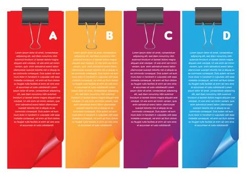 Layout design of papers with own area for text. Stock Illustration