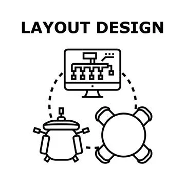 Layout design process creating digital content structure Stock Illustration