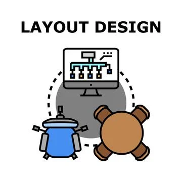 Layout design process creating digital content structure Stock Illustration