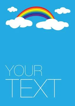 Layout design with rainbow and clouds Illustrazione stock