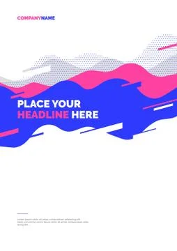 Layout design template with abstract dynamic shapes. Stock Illustration