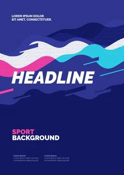 Layout design template with abstract dynamic shapes. Stock Illustration