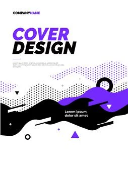 Layout design template with abstract dynamic shapes. Stock Illustration