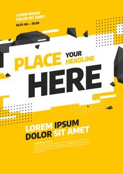 Layout design template with abstract dynamic shapes. Illustrazione stock