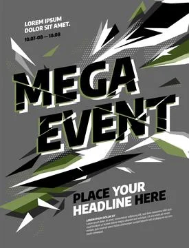 Layout design template with abstract dynamic shapes. Stock Illustration