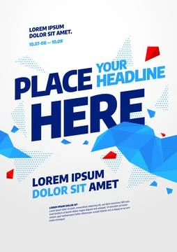 Layout design template with abstract dynamic shapes. Stock Illustration