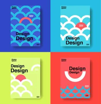Layout design template, cover book, colorful, cute, vector Stock Illustration