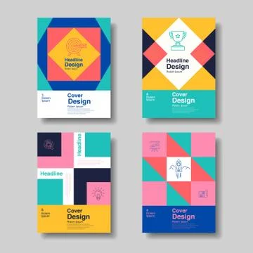 Layout Design Template, Cover Book, Flyer, Brochure, Business ,Geometry Fro.. Stock Illustration