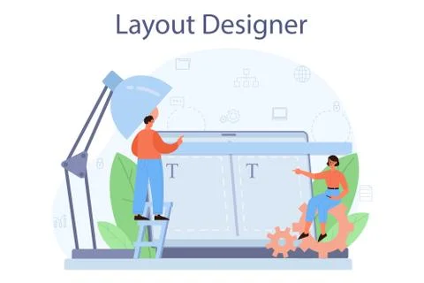 Layout designer concept. Web development, mobile app Stock-Illustration