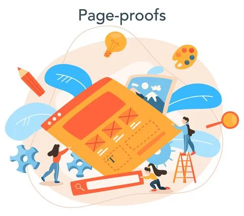 Layout designer concept. Web development, mobile app Stock-Illustration