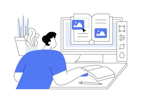 Layout designer isolated cartoon vector illustrations. Ilustración de archivo